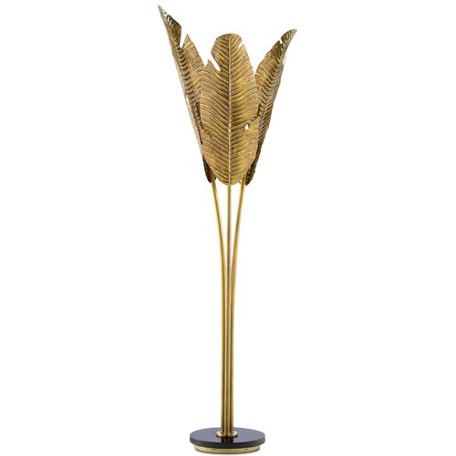 Tropical Floor Lamp, Vintage Brass/Black~P77594739