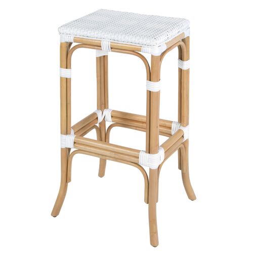 Corinne 30.5" Seat Height Rectangular Rattan Backless Bar Stool Corinne 30.5" Seat Height Rectangular Rattan Backless Bar Stool
