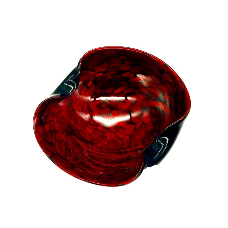 Red & Black Murano Glass Catchall Dish
