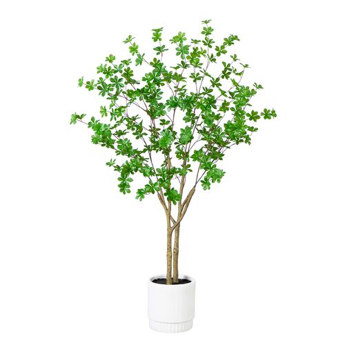 5ft. Artificial Enkianthus Tree, White Decorative Planter