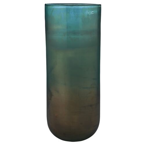 20" Vapor Large Vase, Metallic Aqua~P46866738