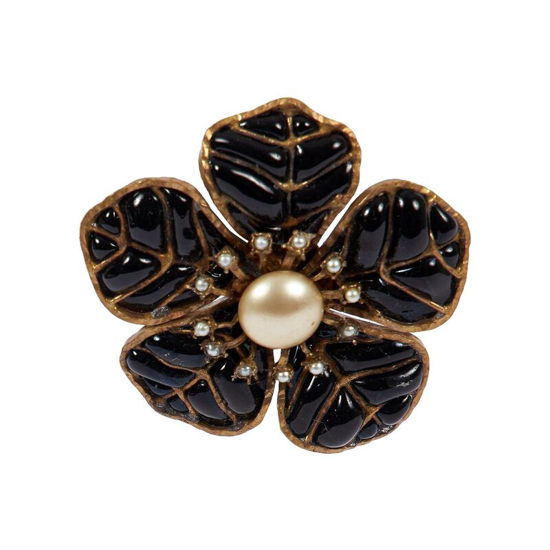 Vintage Lux - Chanel Black Camellia Pin | One Kings Lane