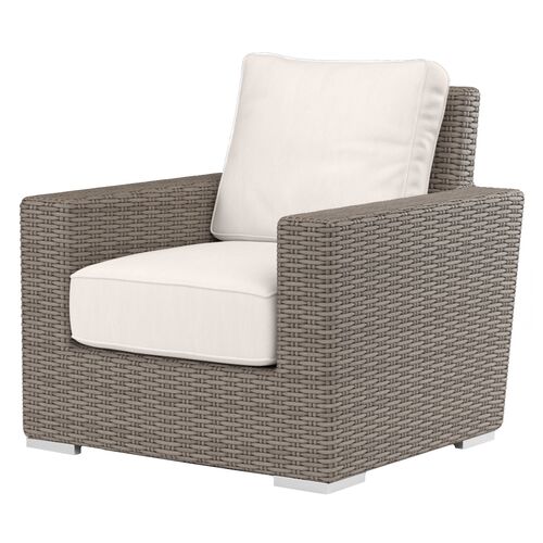 Neptune Outdoor Aluminum/Resin Wicker Club Chair