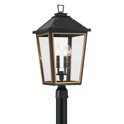 Hawkins 4-Light Outdoor Post Lamp, Matte Black/Textured Gold Hawkins 4-Light Outdoor Post Lamp, Matte Black/Textured Gold