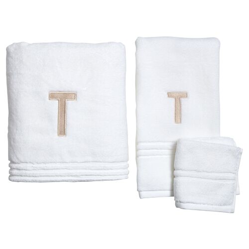 Sullivan Monogram Bath Towel Set, Sand Sullivan Monogram Bath Towel Set, Sand~P77619623