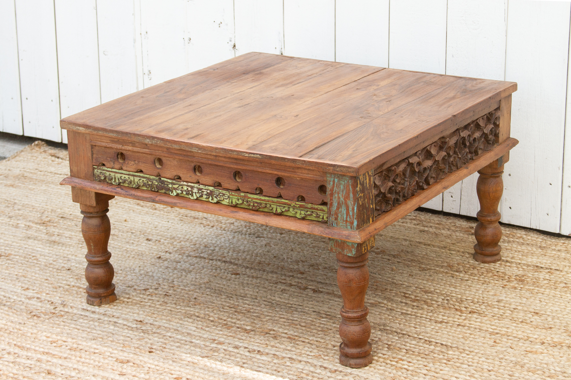 Carved Reclaimed Teak Coffee Table~P77672330