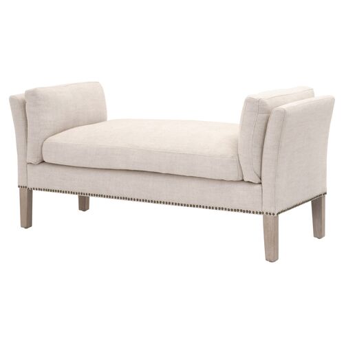 Darci Upholstered Bench, Bisque French Linen~P77656687