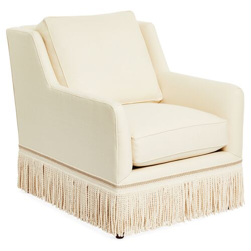 Portsmouth Swivel Chair, Cream Linen~P77452832