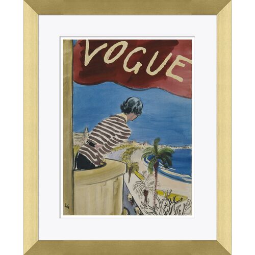 Vogue Magazine Cover, Woman Leaning on a Balcony~P77603109