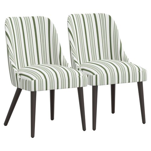 S/2 Barron Side Chairs, Luli Stripe~P77603619