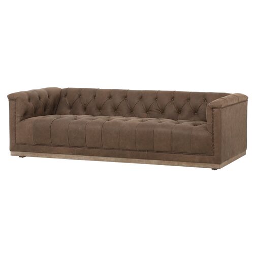 Dakari 95' Leather Sofa, Distressed Birch~P77612991