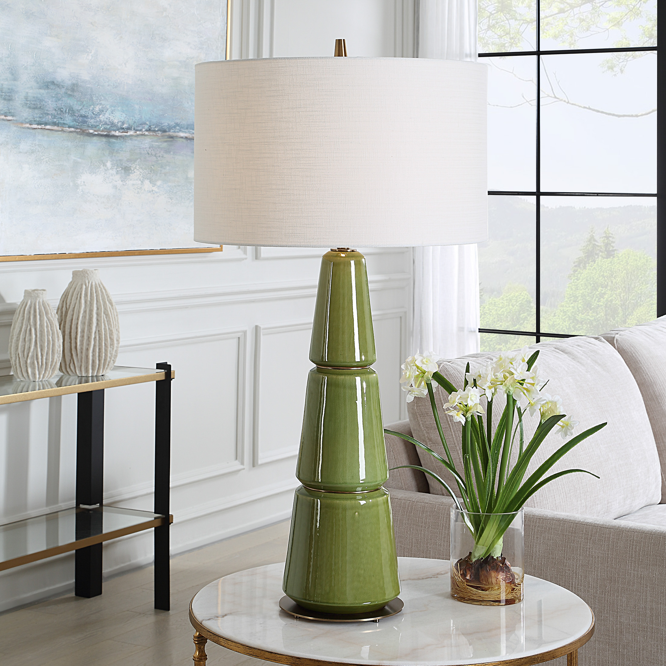 Penelope Table Lamp, Green | One Kings Lane