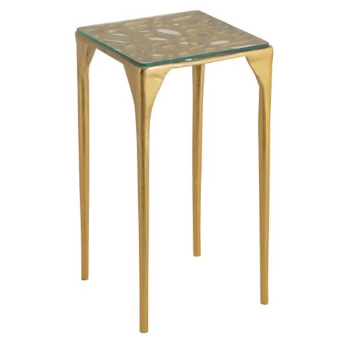 Honeycomb Aluminum Drinks Table, Gold