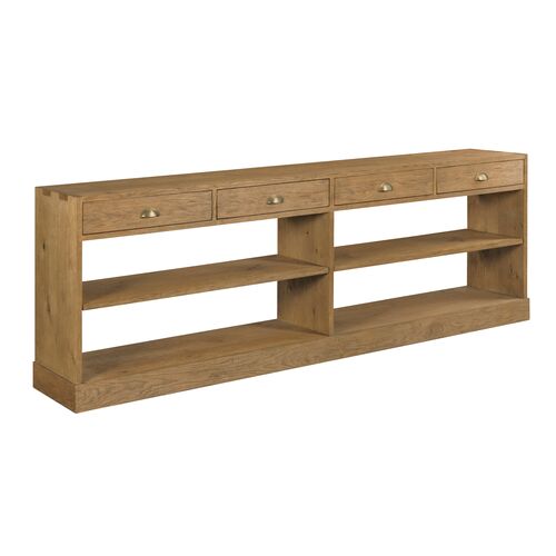 Scholar's 96" Oak Console Table, Breadboard/Brass Scholar's 96" Oak Console Table, Breadboard/Brass
