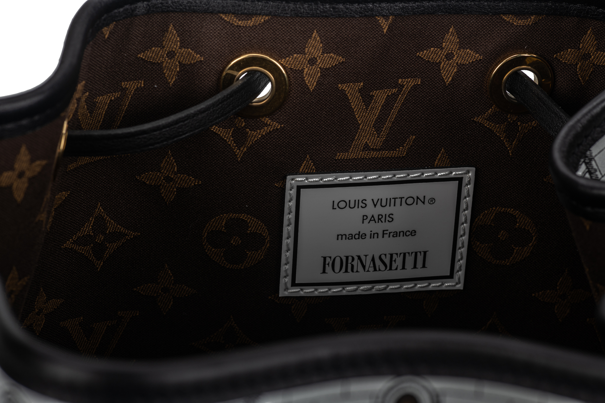 Louis Vuitton x Fornasetti Brown Monogram Coated Canvas & Black Calfskin Leather