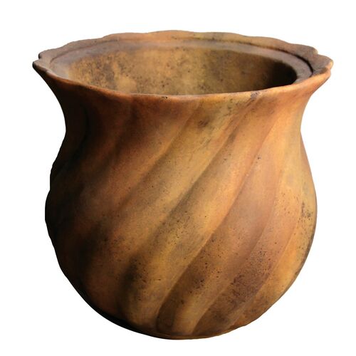 13" Swirly Pot, Sandstone