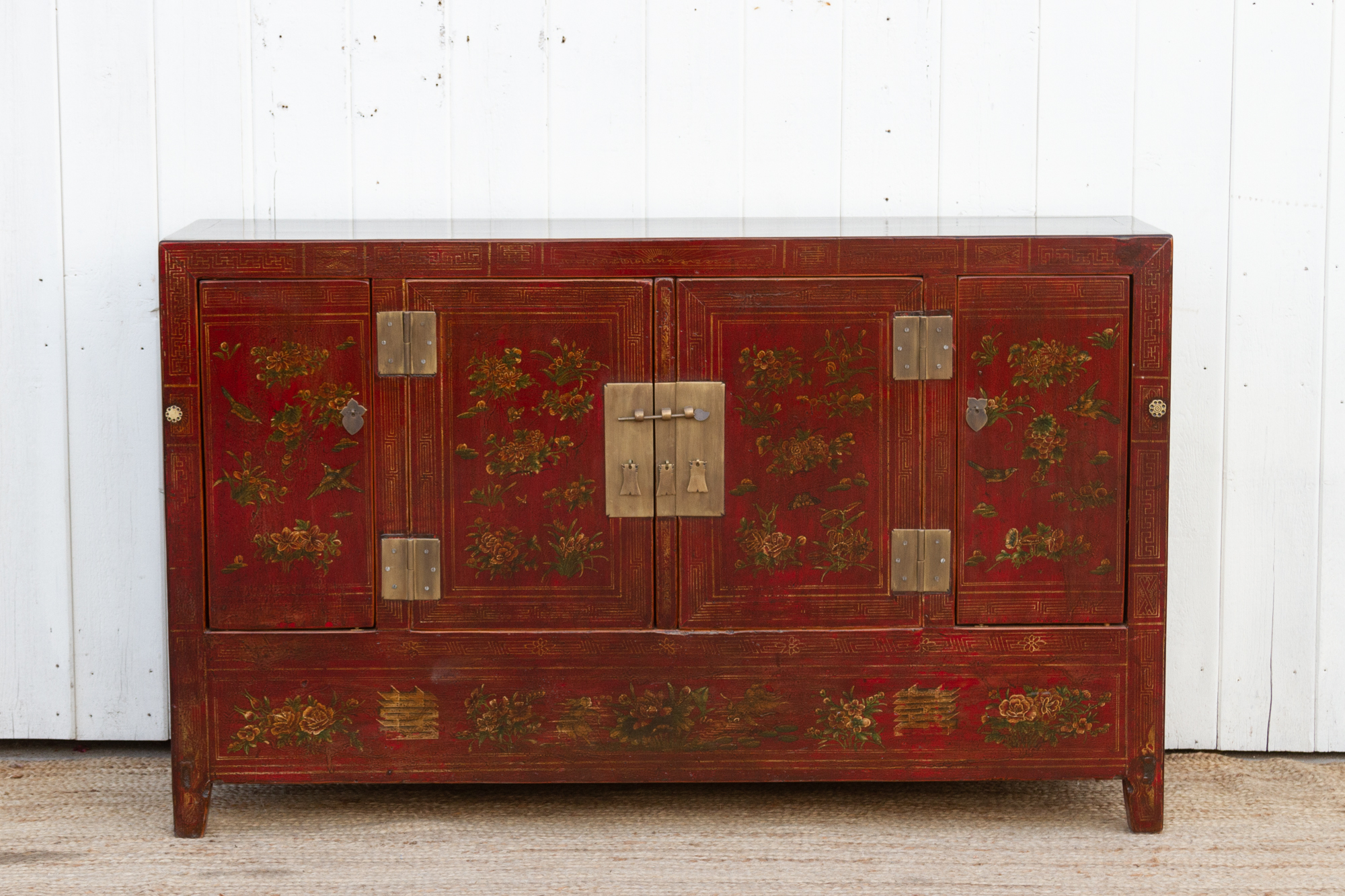 Painted Chinese Floral Credenza~P77687623