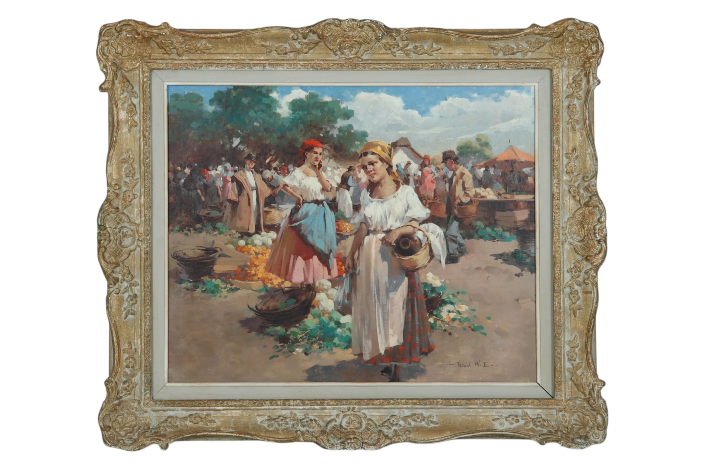 Vizkeleti Signed Oil on Canvas~P77718131