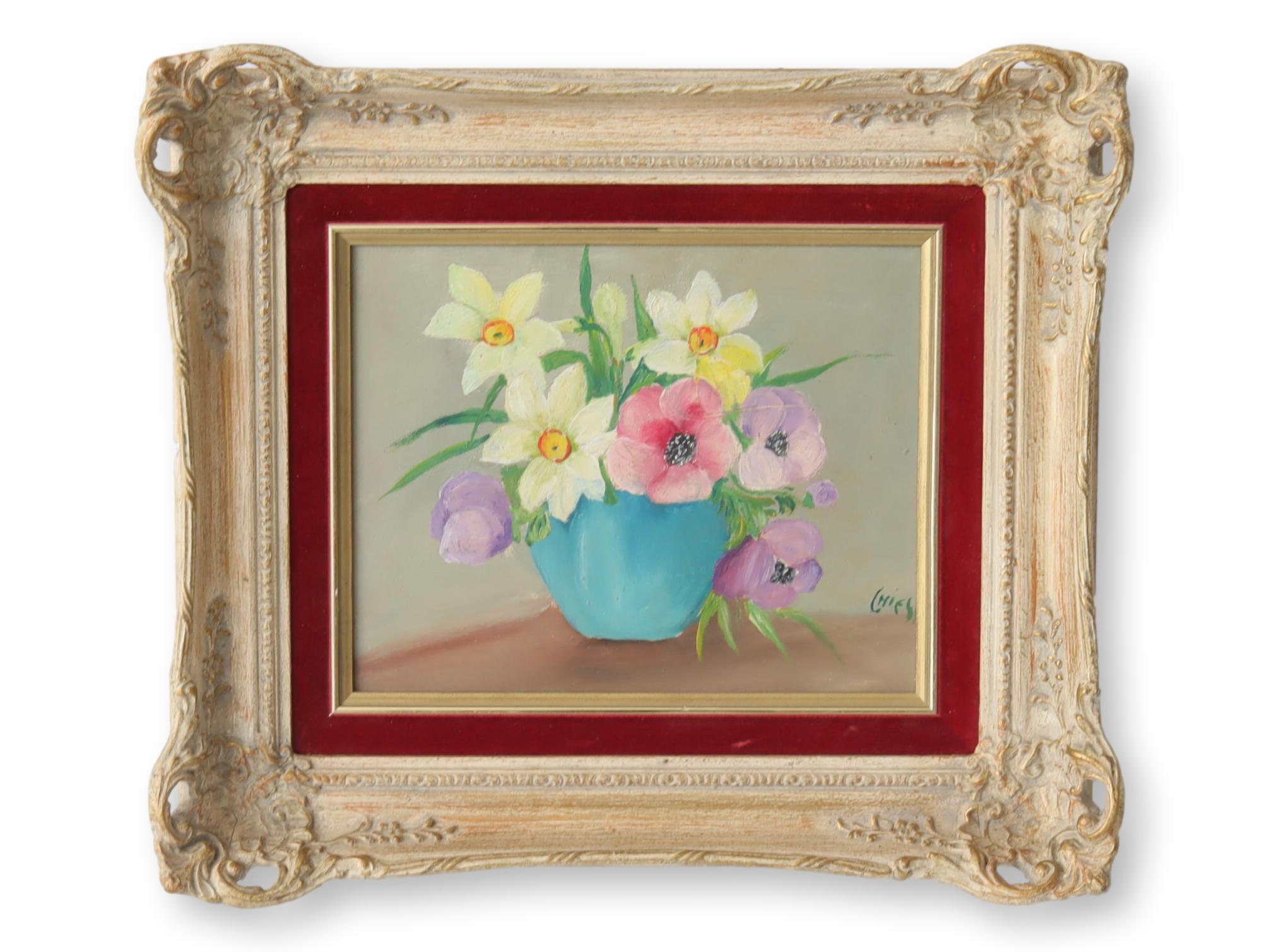 Midcentury Still Life Floral Painting~P77676271