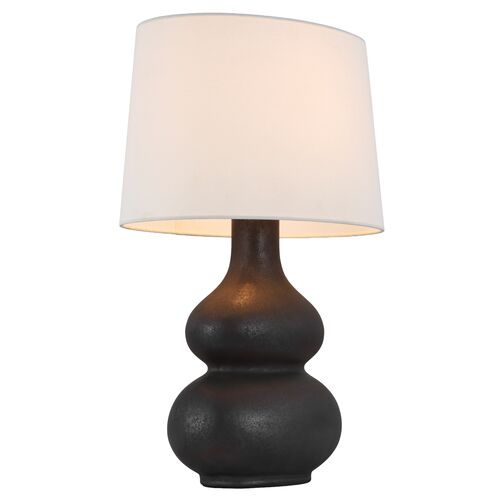 Lismore Medium Table Lamp, Stained Black Metallic
