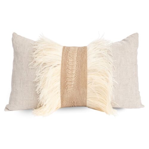 Ostrich 14x22 Lumbar Pillow, Stonewash~P77537137