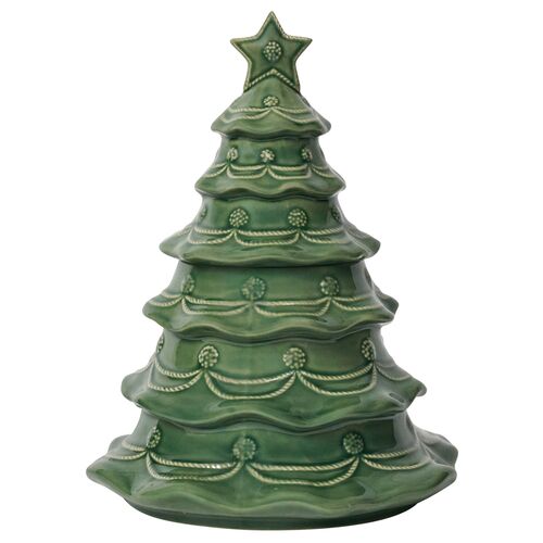 Berry & Thread Christmas Tree Cookie Jar, Basil