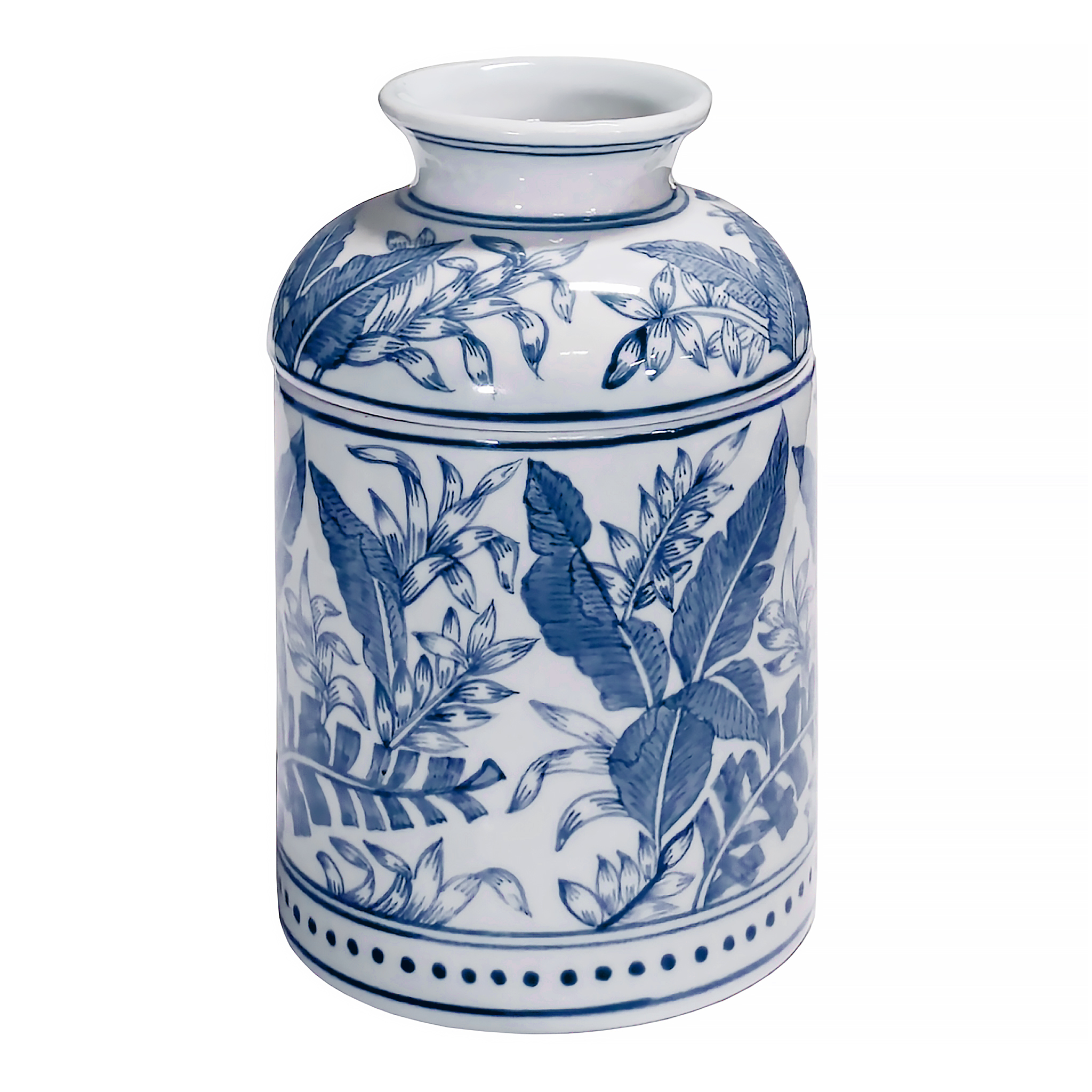 Tropical Leaves Tissue Box, Blue