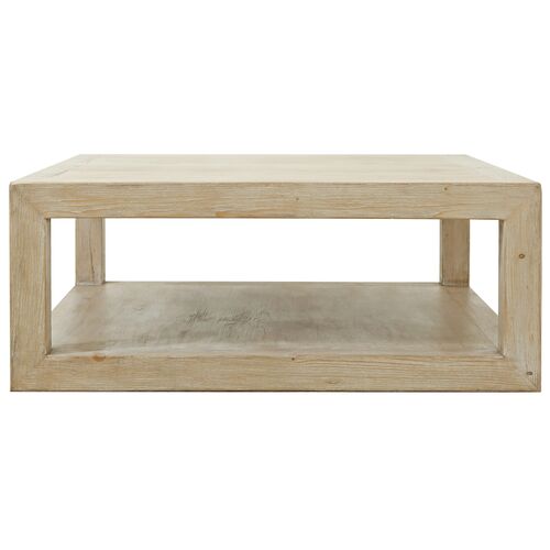 Kyrelle Open Shelf Coffee Table, Weathered Whitewash Kyrelle Open Shelf Coffee Table, Weathered Whitewash