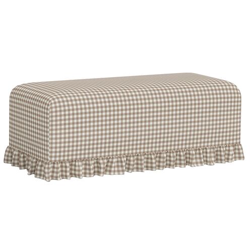 Maggie Ruffle Slipcover Dining Bench, Classic Gingham Maggie Ruffle Slipcover Dining Bench, Classic Gingham