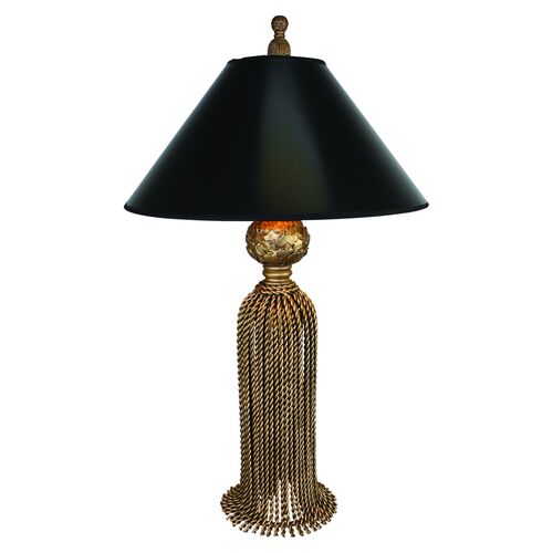 Medium Tassel Table Lamp, Antiqued Gold~P77229567