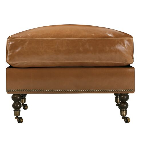 Margot Leather Ottoman