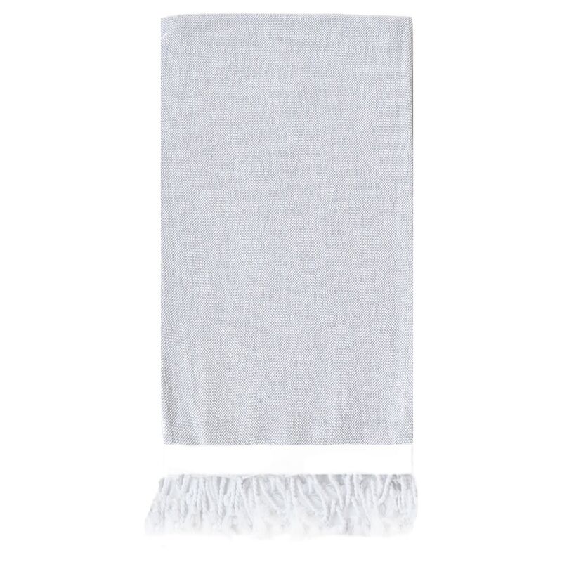 Basic Single-Stripe Towel, Light Gray