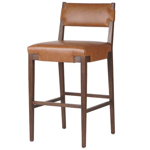 Ianthe Leather Bar Stool, Sonoma Chestnut