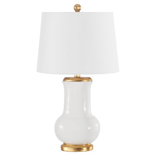 Ember Table Lamp, Ivory/Gold