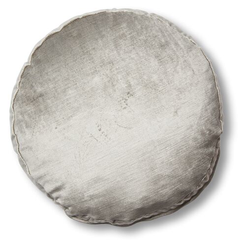 Claire 16x16 Disc Pillow, Silver-Gray Velvet~P77483775