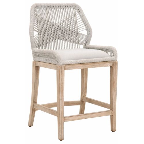 Easton Rope Outdoor Counter Stool, Taupe/Pumice~P77618234