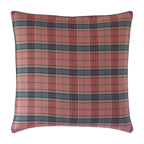 Carrie Plaid Pillow, Red/Charcoal