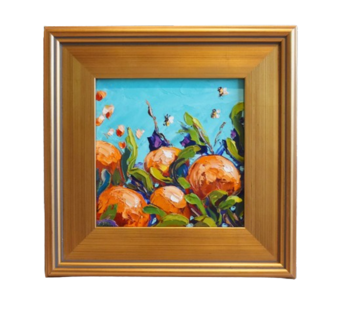 Orange Tree w/ Bumblebees Oil Painting~P77684259