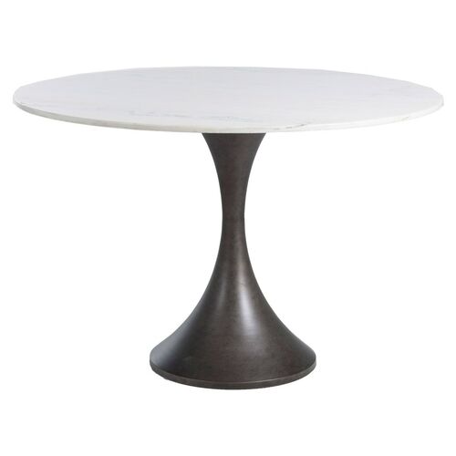 Cortez 48" Marble Bistro Table, White~P77513503