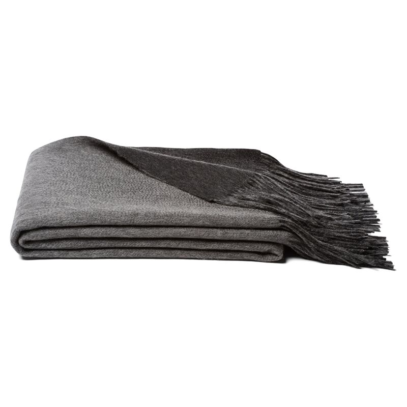 Reversible Cashmere Blend Throw, Gray