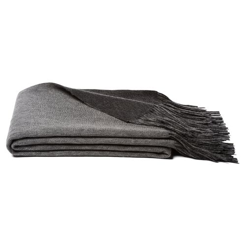 Reversible Cashmere Blend Throw, Gray~P77014336