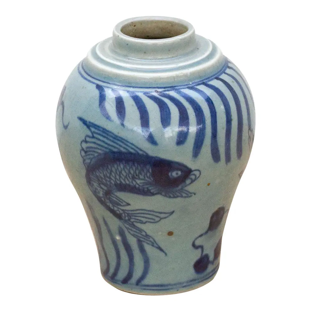 Antique Chinese Fish Motif Jar Antique Chinese Fish Motif Jar~P77751928