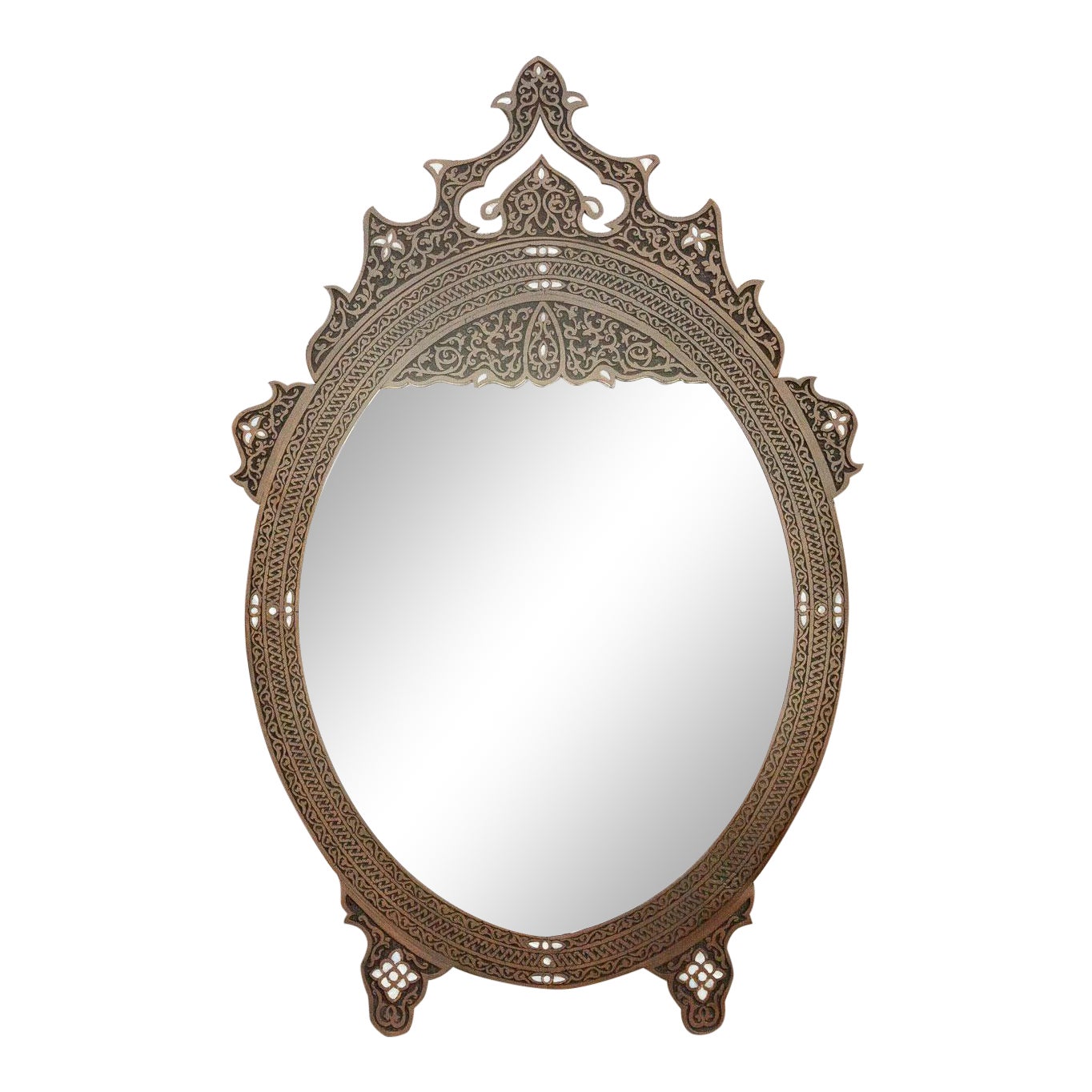 Finely Carved and Inlaid Syrian Mirror~P77638795