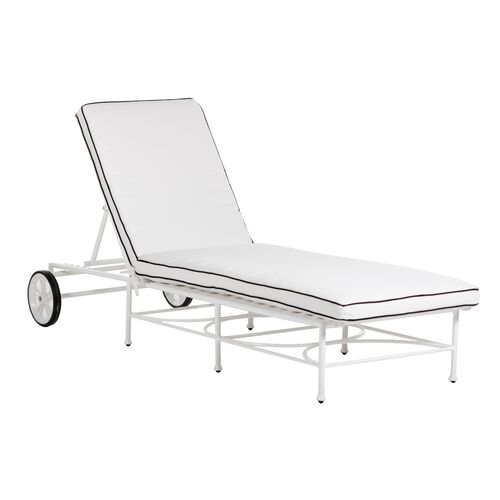 Frances White Chaise, White/Black Welt~P77601881