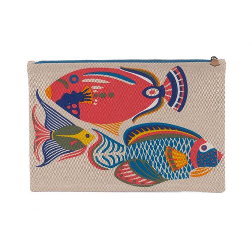 Hermès New Toile Clutch Traffic Jam~P77719871