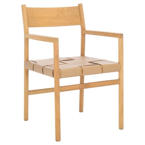 Ceylann Woven Leather Dining Chair