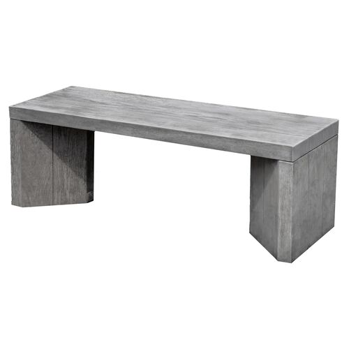 Ch nes Brut Outdoor Bench, Graystone~P77542118
