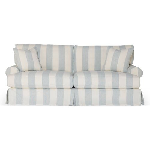 Comfy Slipcovered Sofa, Washable Blue/White Stripe~P76111807