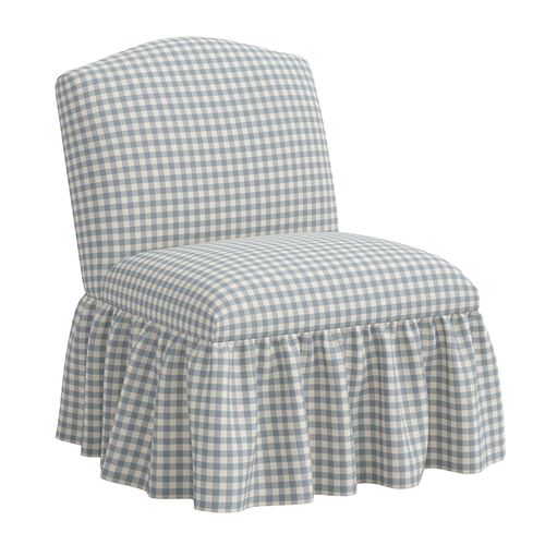 Maggie Ruffle Slipper Chair, Classic Gingham Maggie Ruffle Slipper Chair, Classic Gingham