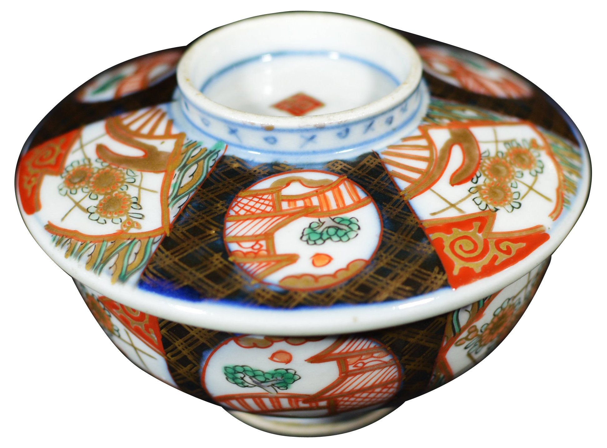 Antique Japanese Imari Bowl w/ Cover~P77300477